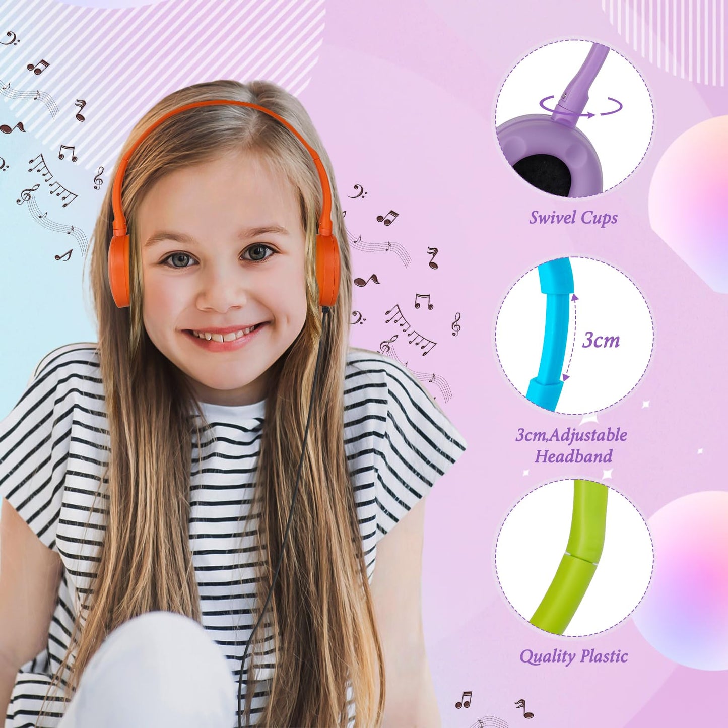 OSSZIT Classroom Kids Headphones Bulk 30 Pack Class Set of Headphones for Students Children Boys Girls Teen Adult,Group Learning, Computer Lab
