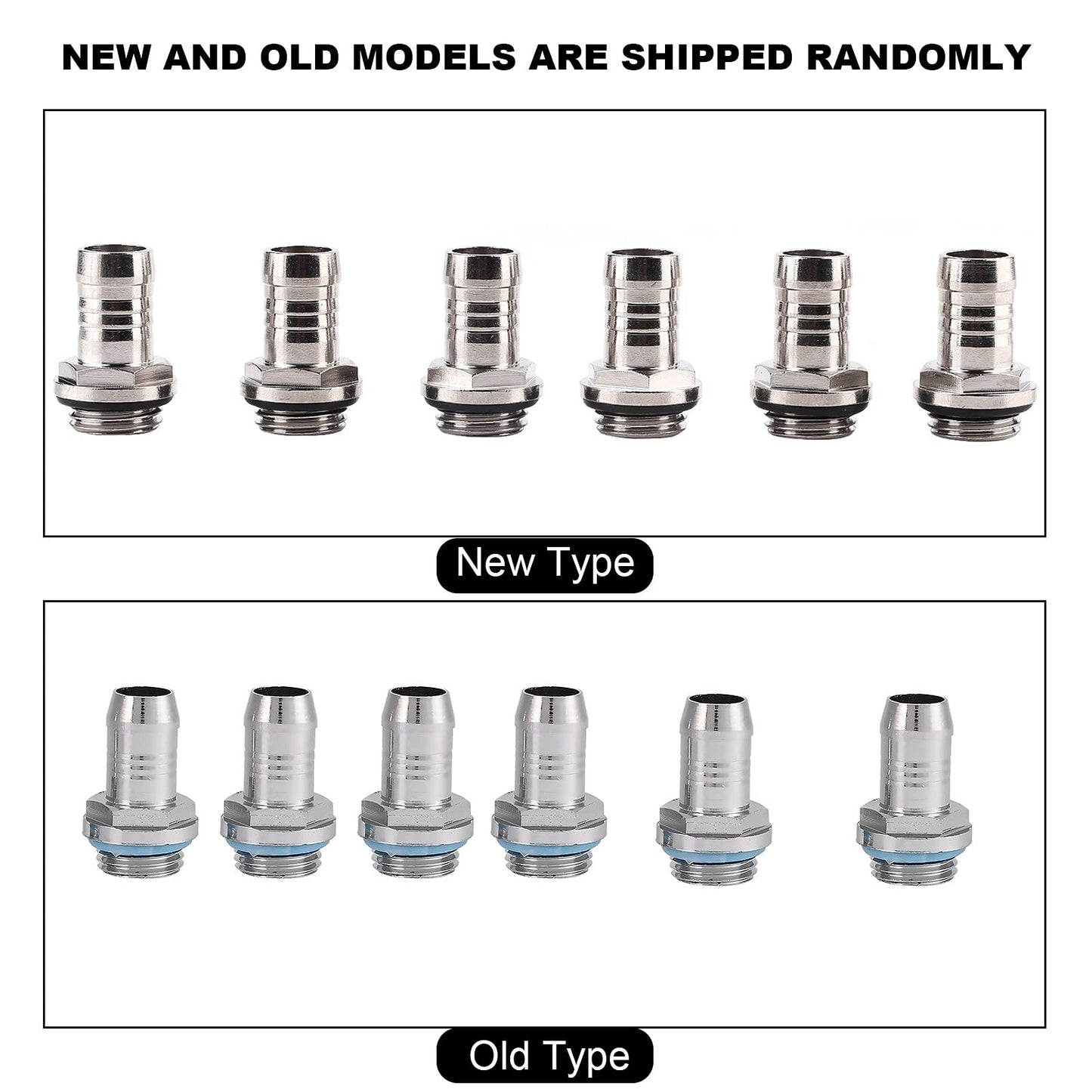 6 PCS PC Water Cooling TwoTouch Fitting G1/4 Thread Barb Connector for Tube 11mm