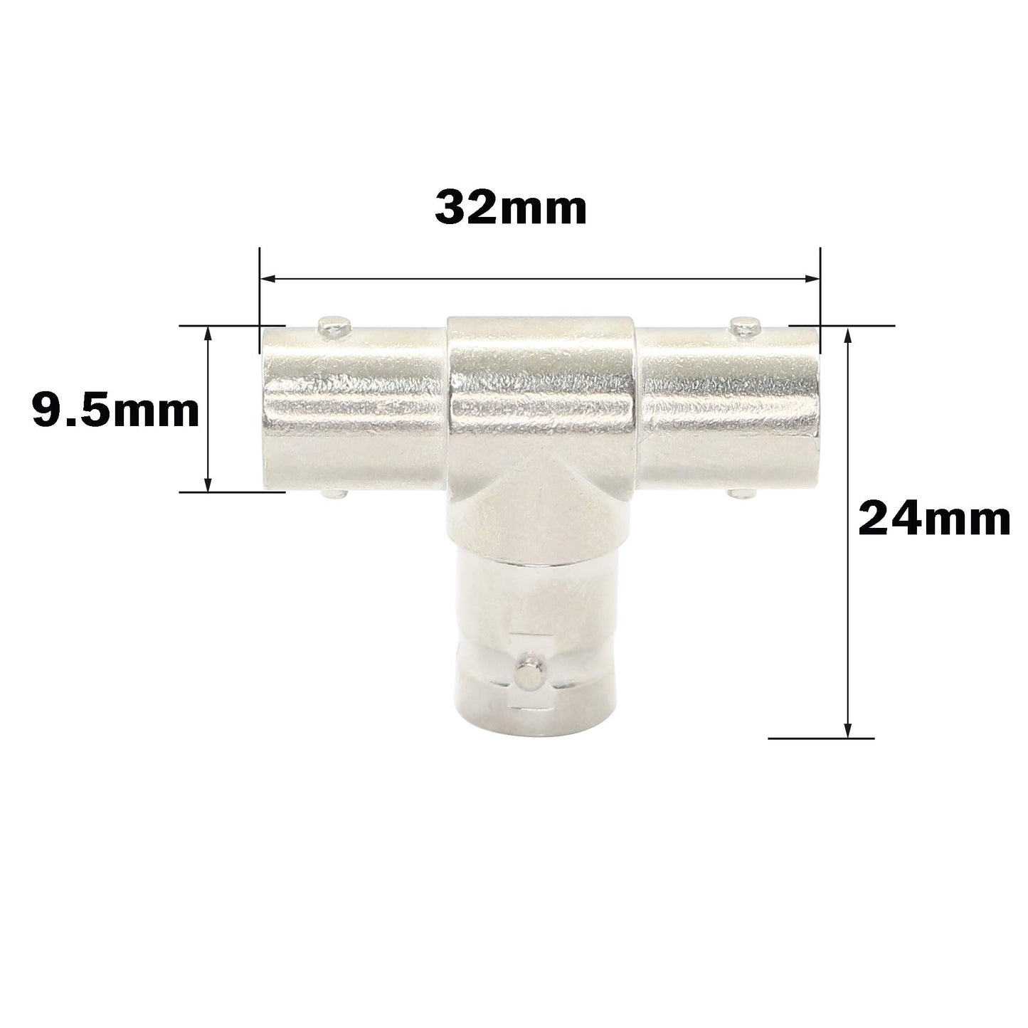 PNGKNYOCN 3 Way BNC Splitter?T Type Female to Female Jack Coaxial Connector Splitter for Coaxial Cable, CCTV, Antenna(5-Pack)