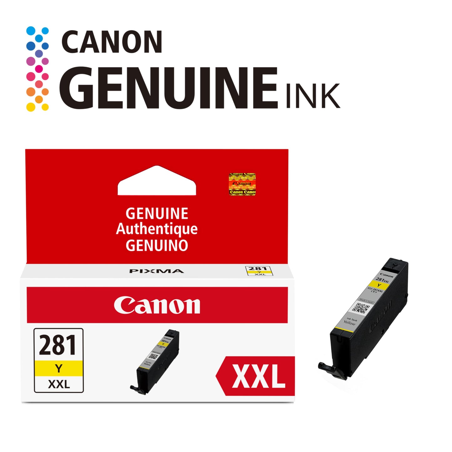 Canon CLI-281 XXL Genuine Yellow Ink Tank, Compatible with TR8520, TS9120,TS8120, TS6120, TS9521C/a, TS9520/a, TS8220, TS6220, TS8320, TS6320