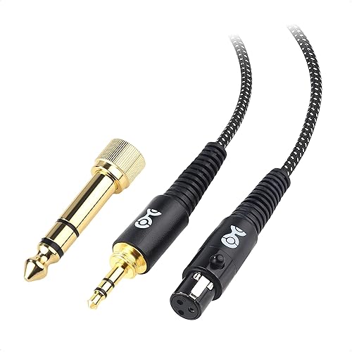 Cable Matters Premium Braided 3.5mm to Mini XLR Headphone Cable 4 ft - Compatible with Beyerdynamic DT 1770 Pro, DT 1990 Pro, AKG K240, K182, K175