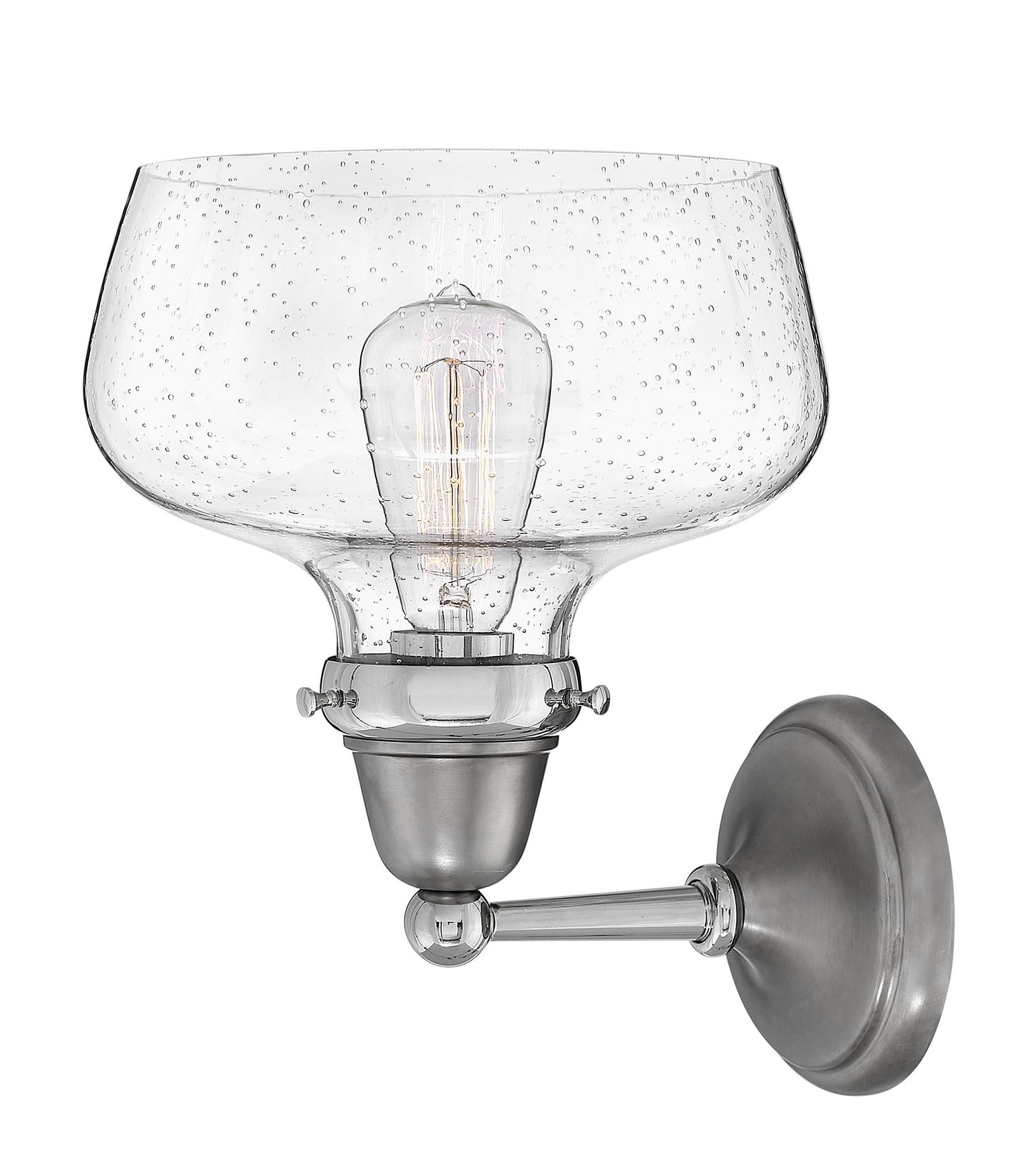 Hinkley Academy 67002EN 12.5" One Light Wall Sconce - 1-10w Med. LED Bulb Required, Clear Seeded School House Glass - English Nickel