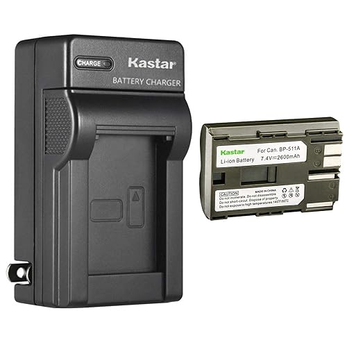 Kastar 1 Pack BP-511 BP-511A Battery and AC Wall Charger for Canon Optura Xi, PowerShot G1, G2, G3, G5, G5 Pro, G6, Pro 1 Cameras
