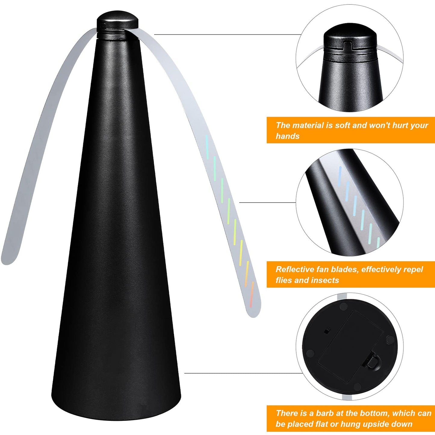 PIAOPIAONIU 3 PCS Fly Fans for Tables,Portable Food Fly Fan Picnic Fans for Indoor Outdoor Meal for Party,Restaurant