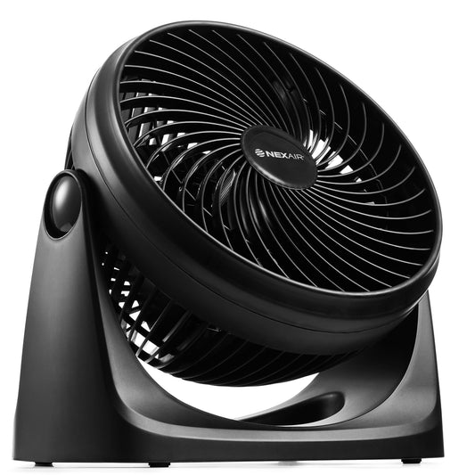 NEXAIR 7" Air Circulator Portable Turbo Fan, 3 Speed Adjustable Desk fan Powers Cool Air-Waves Up To 25ft, Quiet Operating Fan For Bedroom, Made