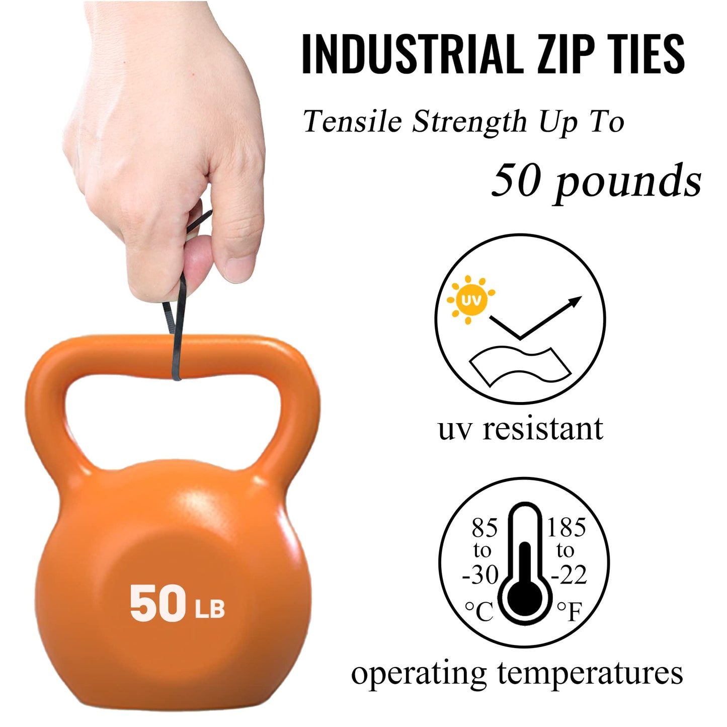 8 inch Zip Ties 1000 Pack, Black Cable Ties with 50lbs Tensile Strength, Self-Locking Plastic Wire Ties for Indoor and Outdoor Use by EMINCOUP