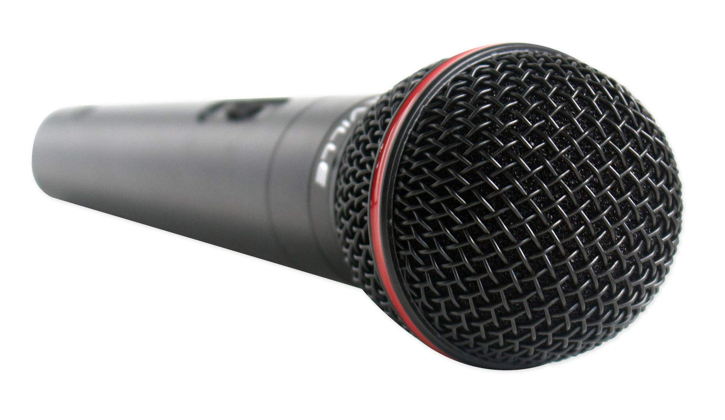 Rockville RMIC-SR Dynamic Handheld Microphone, 600 Ohms +/-30%, -72dB Sensitivity, M-56 Cartridge, Metal Body, OFC Copper Cables & Case, for DJ