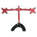 MonMount Dual LCD Freestanding Monitor Stand Up to 24-Inch, Red (LCD-6460R)