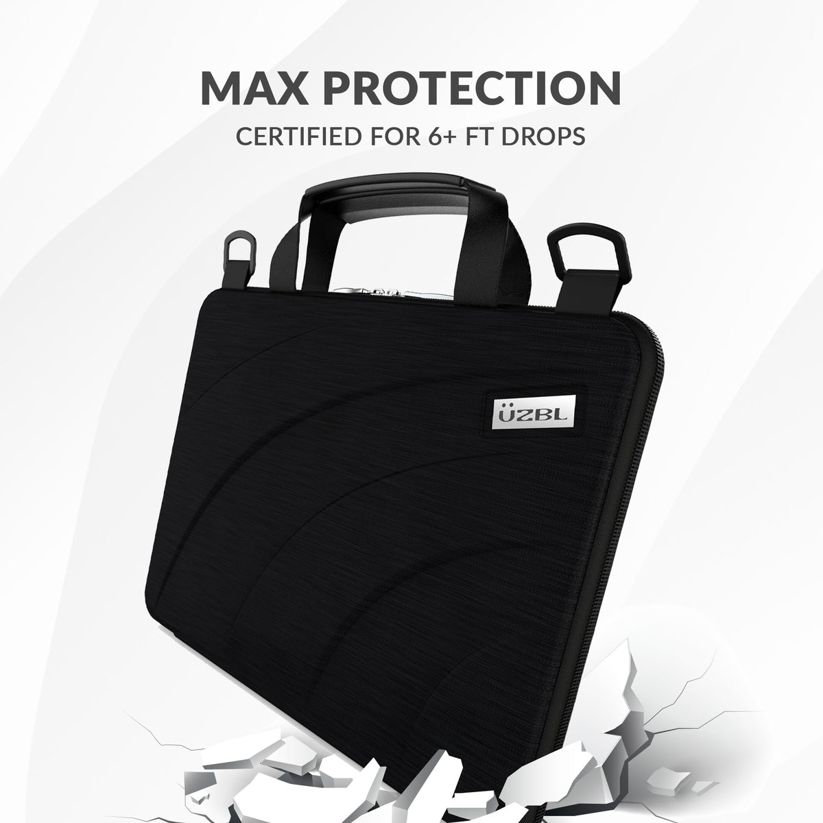 UZBL 11-11.6 Inch Always-on Chromebook Protective Hard Case with Adjustable Shoulder Strap and Carrying Handles