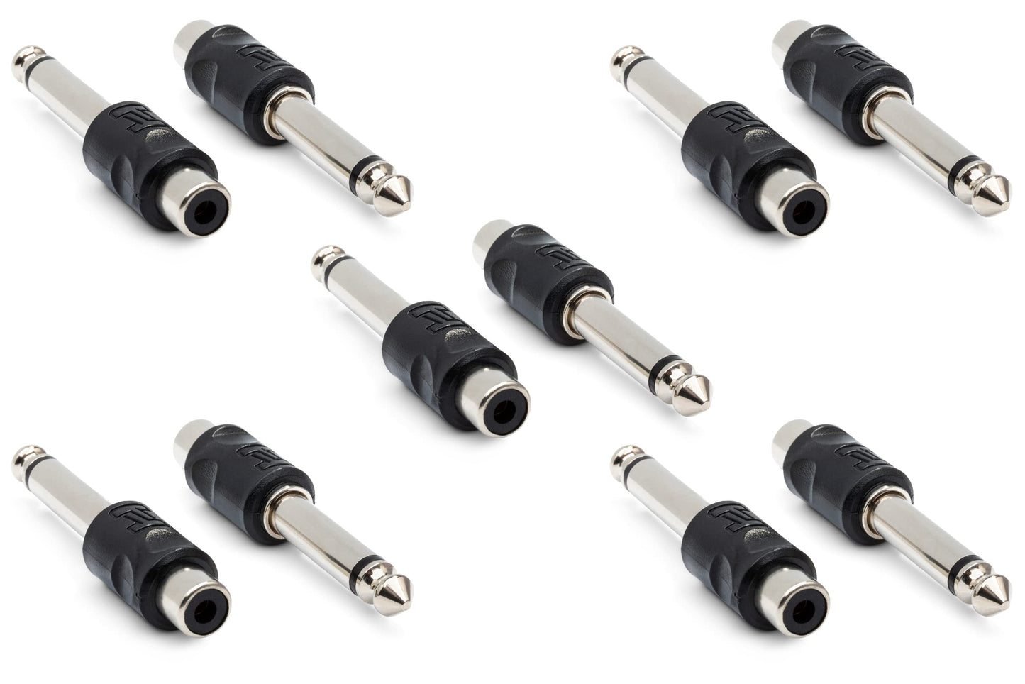 Hosa GPR-101 PAK10 RCA to 1/4" TS Adaptors, Pack of 10