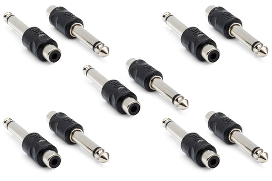 Hosa GPR-101 PAK10 RCA to 1/4" TS Adaptors, Pack of 10