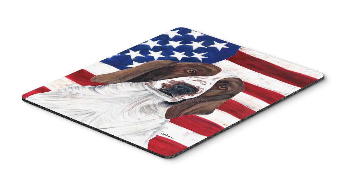 Caroline's Treasures SC9024MP USA American Flag with Welsh Springer Spaniel Mouse Pad, Hot Pad or Trivet for Home Office Gaming Working Computers