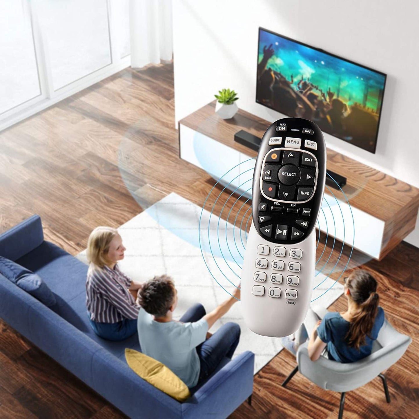 RC73 RC72 IR/RF Universal Remote Control Replacement Compatible with DirecTV HR20 HR21 HR34 HR44 HR54 RC72 RC71