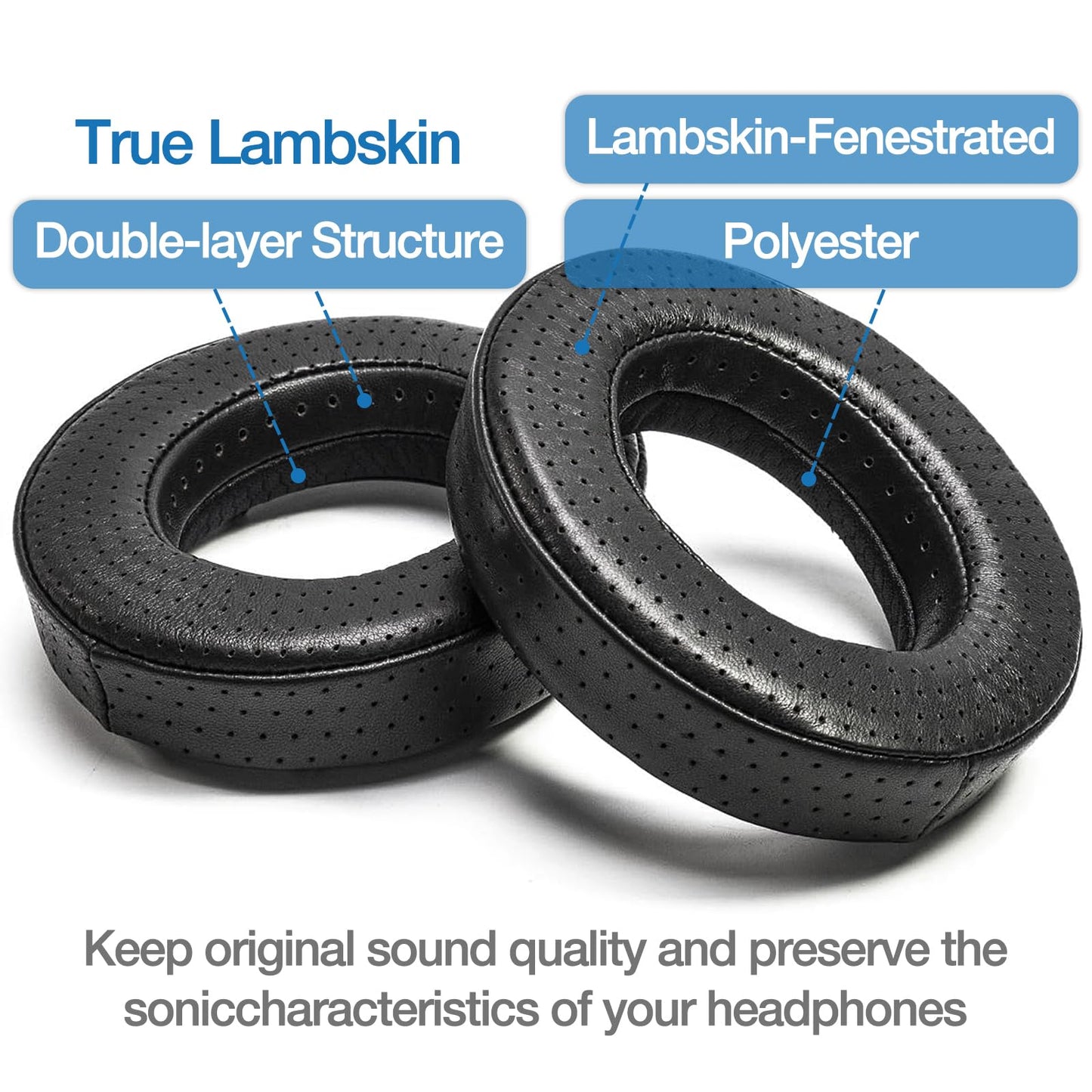Voarmaks Memory Foam Replacement Ear Pads Compatible with Focal Utopia Clear elegia Clear mg Elex stellia celestee Radiance Headphones EarPads Foam