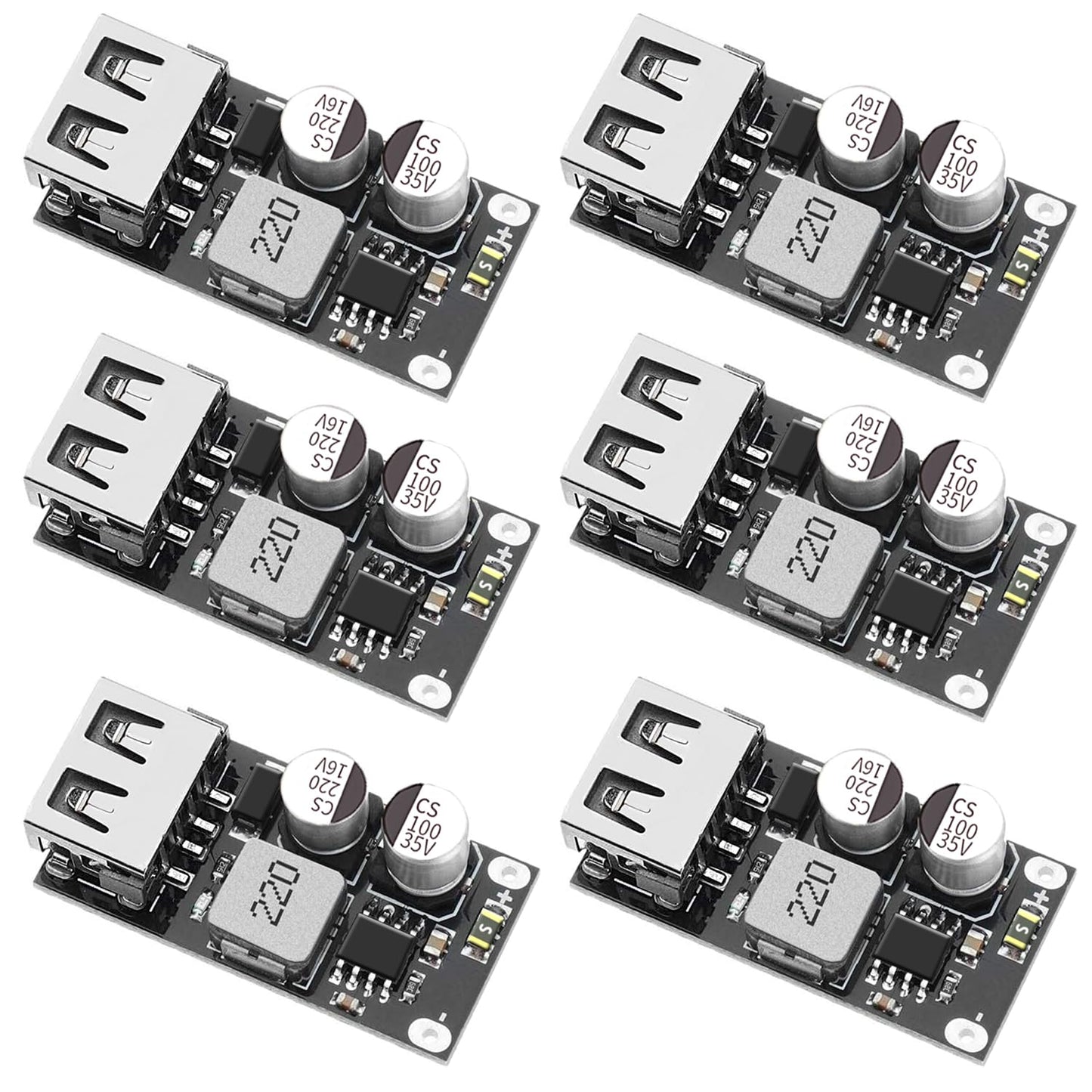 V TELESKY 6 Pcs USB Buck Power Supply Module DC-DC Fast Charging Power Board, 6V12V24V32V to 5V QC3.0 Charging Circuit Board for iPhone Huawei…