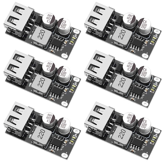 V TELESKY 6 Pcs USB Buck Power Supply Module DC-DC Fast Charging Power Board, 6V12V24V32V to 5V QC3.0 Charging Circuit Board for iPhone Huawei…