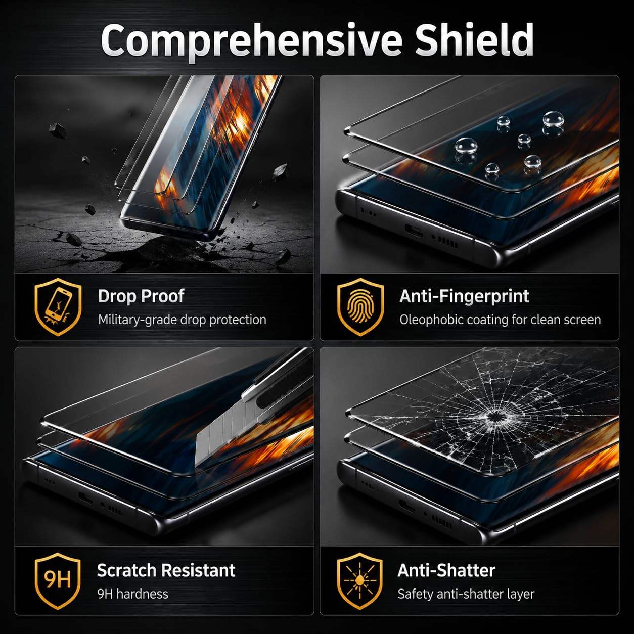 3 Pack Screen Protector for Samsung Galaxy Note 10 Plus Tempered Glass, 9H Hardness HD Clear Anti Scratch Full Edge Coverage Fingerprint Unlock