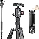 10 Layers Carbon Fiber Travel Tripod Monopod-INNOREL RT55C with 36mm Panoramic Ball Head 360 Degree and Carrying Case Professional Lightweight Compact
