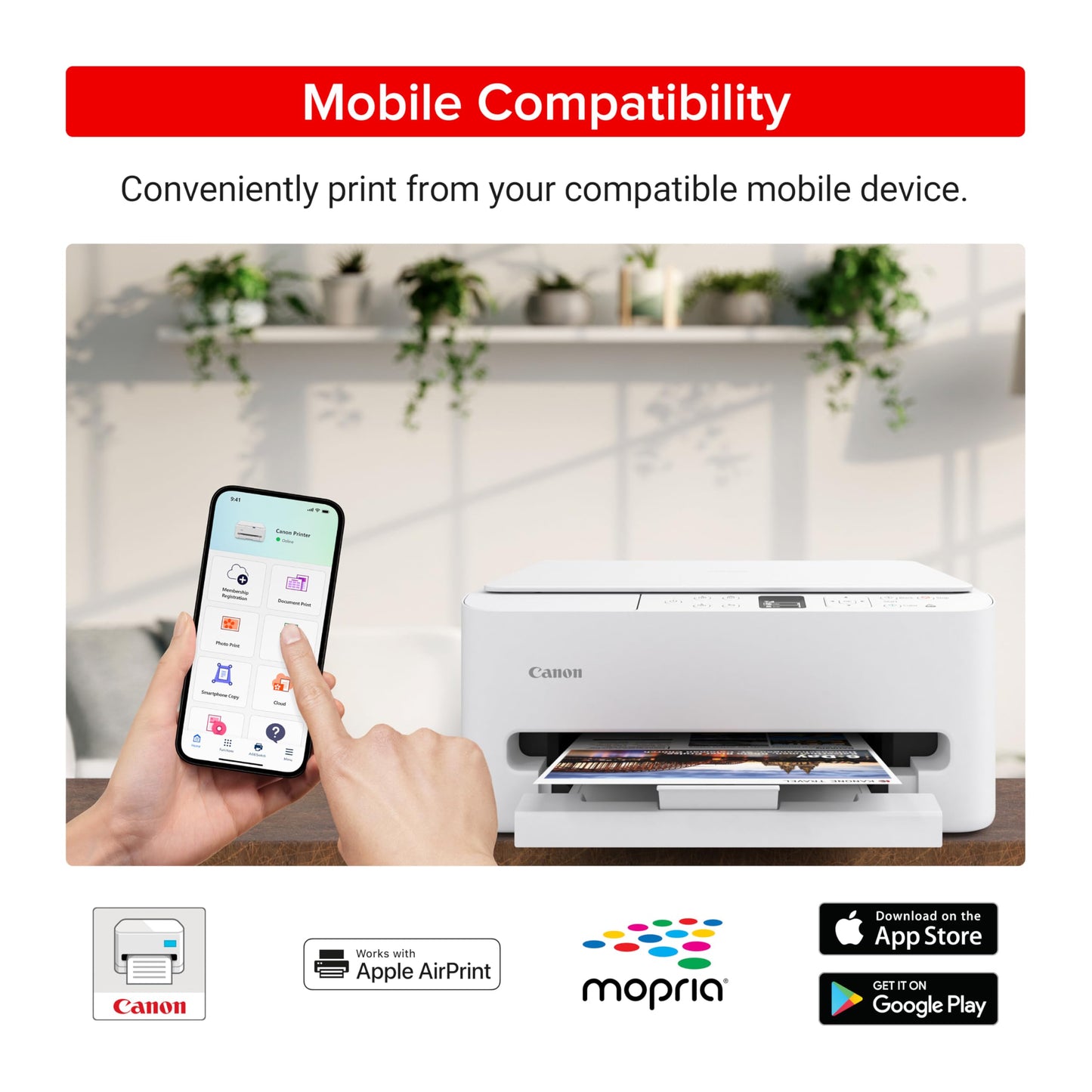 Canon PIXMA TS6520 Wireless Color Inkjet Printer Duplex Printing, White - Home Printer with Copier/Scanner, 1.42” OLED Display, Intuitive Control