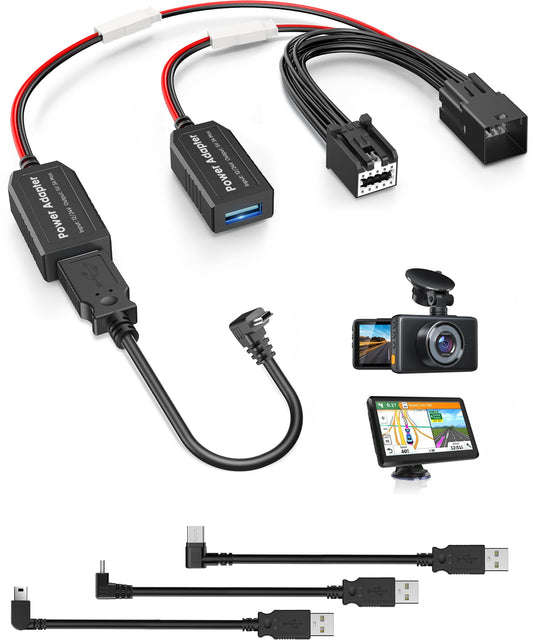 Dash Cam Power Adapter,(10P Type D)Fit Chevy/Chevrolet,GMC 1500/2500/3500/Terrain/Acadia,Buick Encore,Cadillac XT5/XT6/SRX,Connect Auto-Dimming