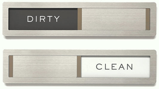 Dishwasher Magnet Clean/Dirty Sign – Kubik Premium Stainless Steel 304, Kitchen Organizer & Storage Decor with Extra Adhesive Tape