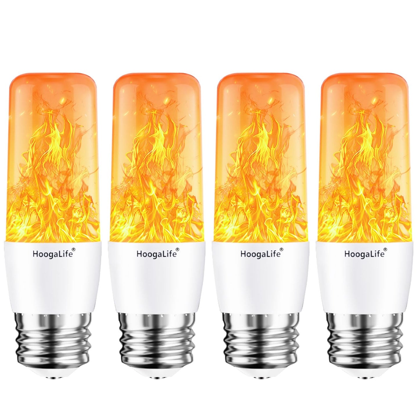 HoogaLife Flame Light Bulbs, E26 Led Light Bulb with Effect of Real Candle Fire Light, 4w Flame Bulb with Upside Down Effect, for Christmas Halloween