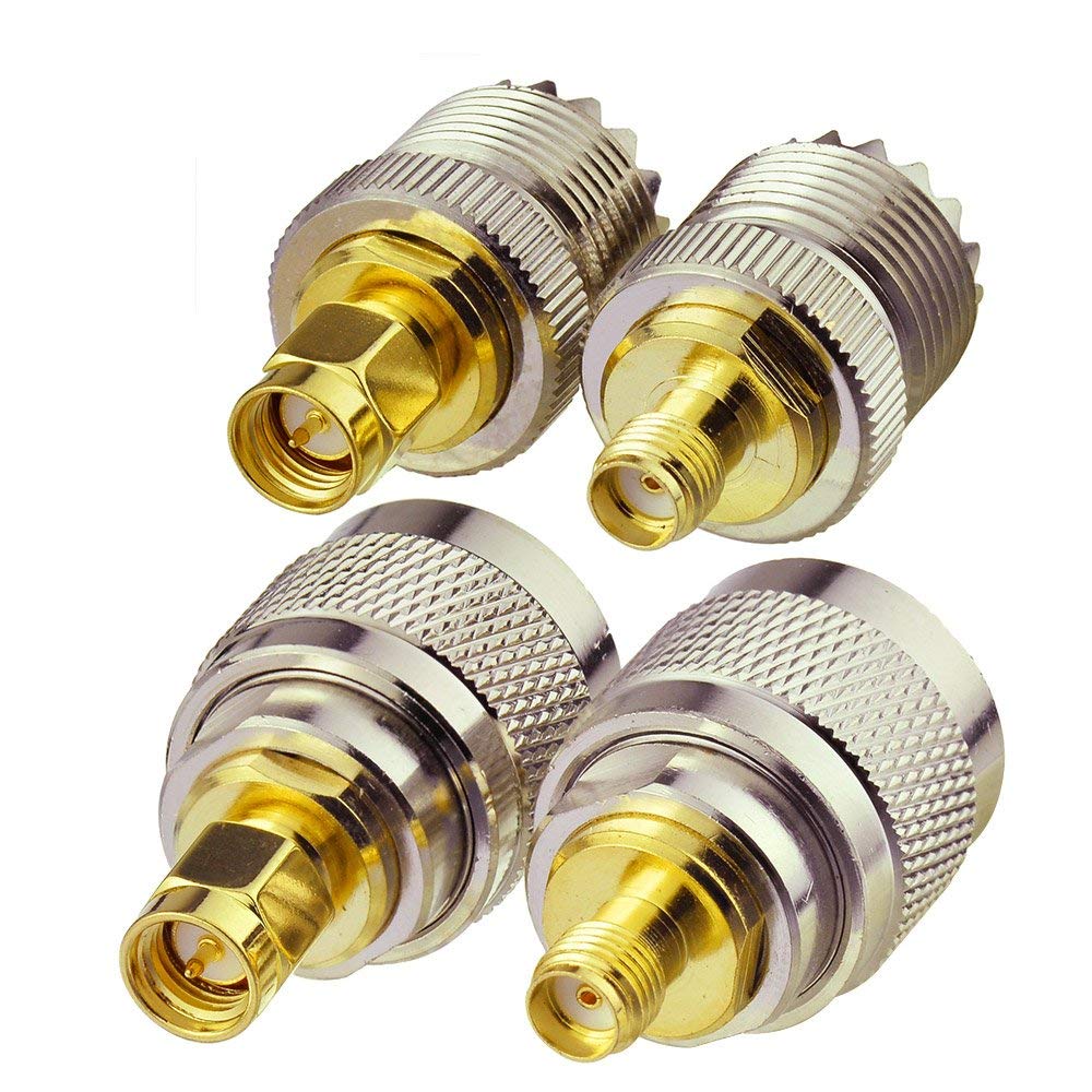 Superbat UHF to SMA Adapter, UHF Male/Fmale (PL259/SO239) to SMA Male/Female Connector RF Coax Coaxial Adapter Kit