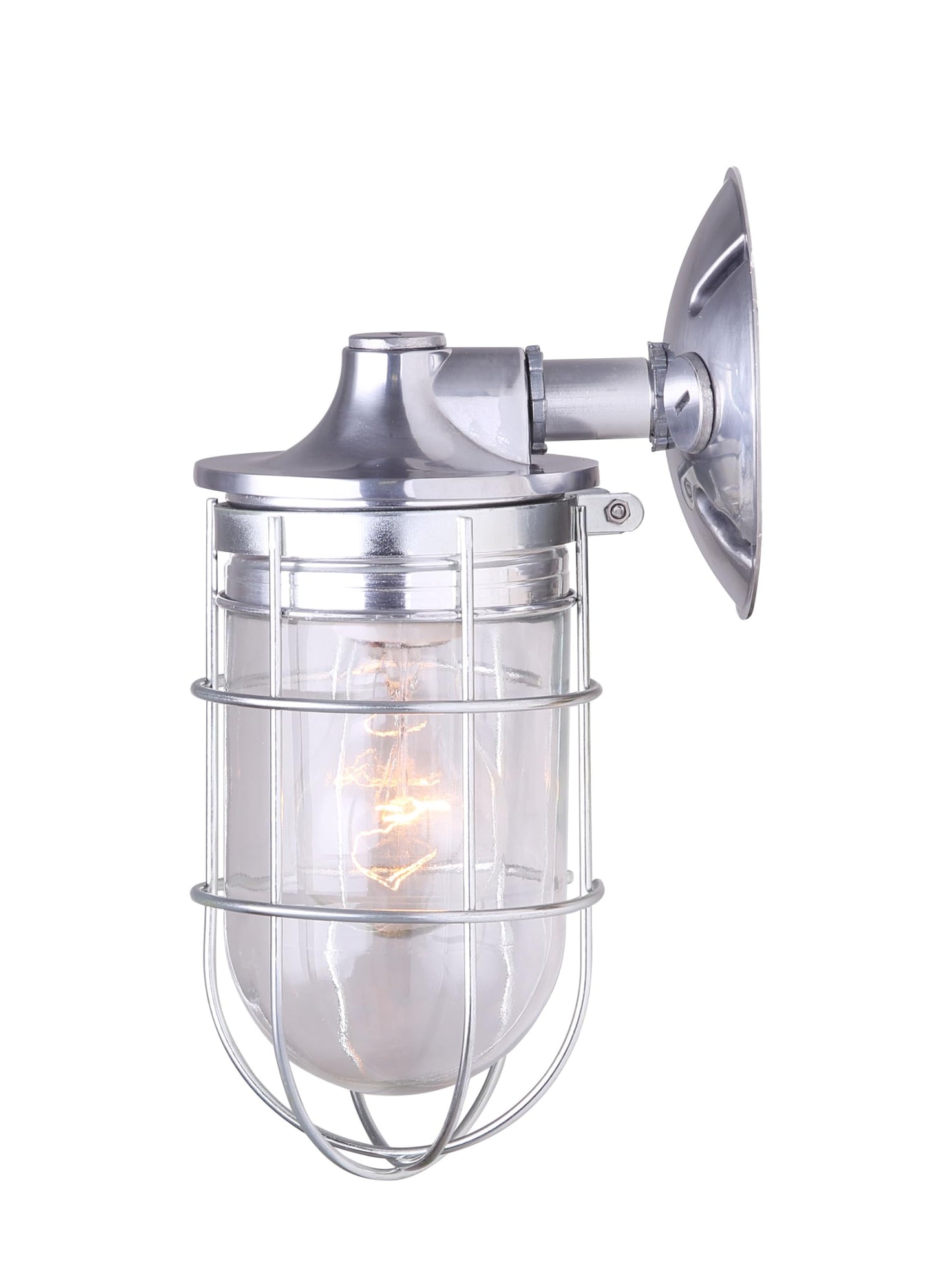 CANARM LTD. IOL337AL Weather 1 Light, Indoor/Outdoor, Ceiling/Wall Mount, All Metal with Cage, Aluminum Finish