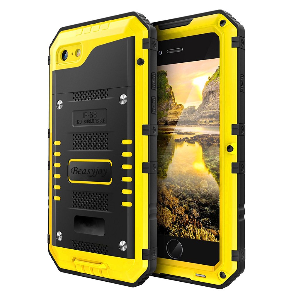 Beasyjoy for iPhone SE 2022/3rd/2020/8/7 Metal Case, Waterproof Heavy Duty with Screen Protector, Full Body Protective Shockproof Military Grade