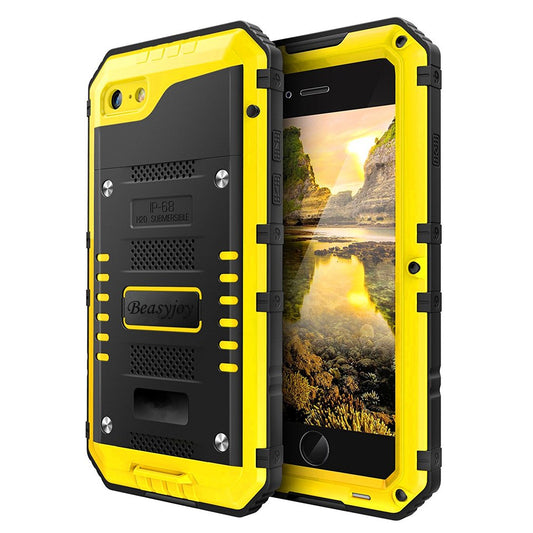 Beasyjoy for iPhone SE 2022/3rd/2020/8/7 Metal Case, Waterproof Heavy Duty with Screen Protector, Full Body Protective Shockproof Military Grade