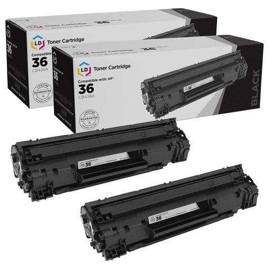 LD Products Compatible Toner Cartridge Replacement for (2-Pack, Black) HP 36A CB436A for use in HP LaserJet Printers M1522n MFP, M1522nf MFP, P1505