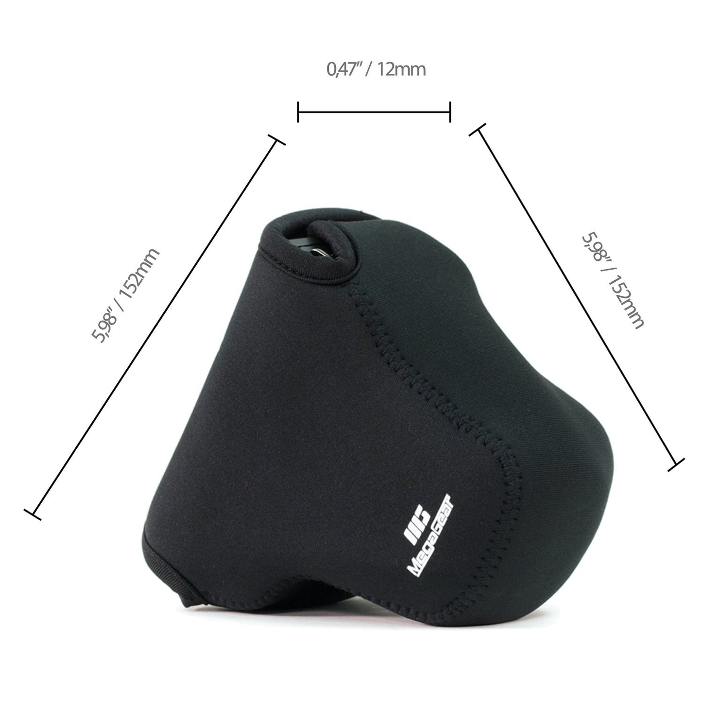 MegaGear ''Ultra Light'' Neoprene Camera Case Bag with Carabiner for Sony Cyber-shot DSC-RX10, Sony Cyber-shot DSC-RX10 II (Black)