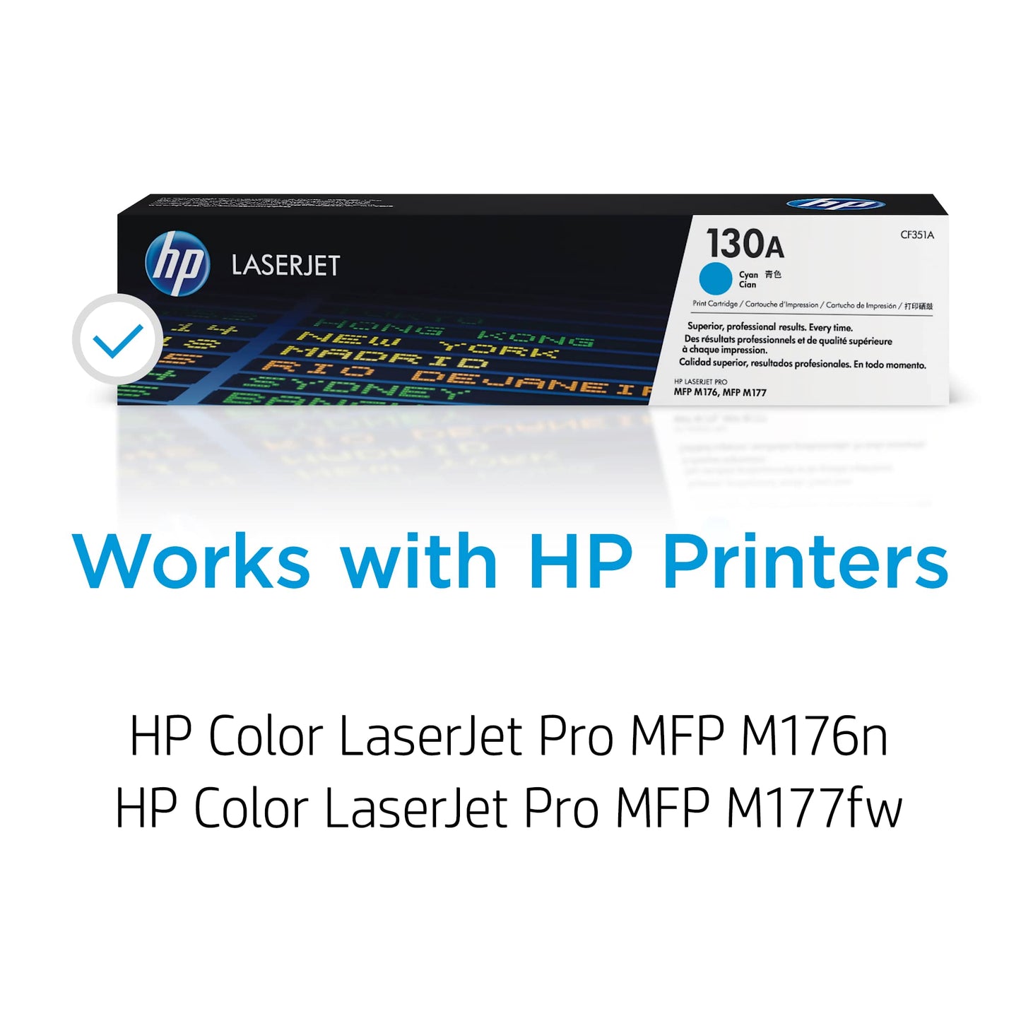 HP 130A Cyan Toner Cartridge | Works Color LaserJet Pro MFP M176, M177 Series | CF351A