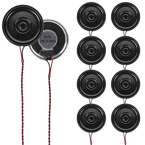 DWEII 10PCS Metal Shell Round Internal Magnet Speaker 2W 8 Ohm for DVD, EVD, Mini Multimedia Loudspeaker