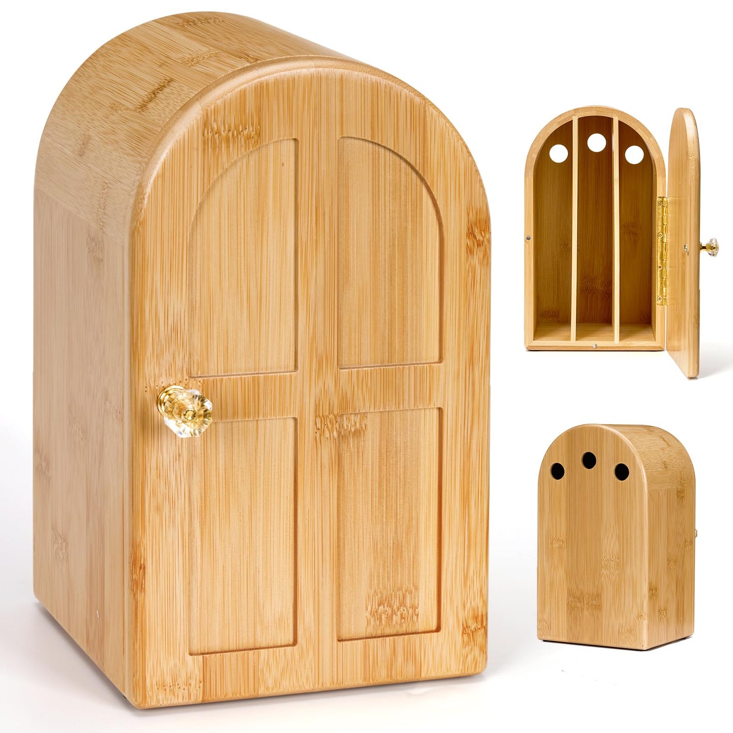 Premium Cell Phone Box for Family Time,Bamboo Cell Phone Jail with Charging Holes,Hold 6 Phones,Help Kids Adults Focus Back