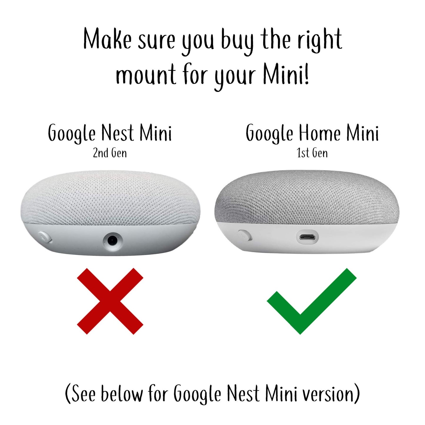Mount Genie Affordable Essentials Google Home Mini (1st Gen) Outlet Wall Mount Hanger Stand | A Low-Cost Space-Saving Solution (White, 1-Pack)