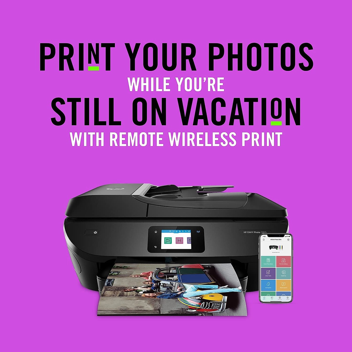 HP Envy Photo 7855 All in One Photo Printer with Wireless Printing, Instant Ink Ready, Works with Alexa (K7R96A)