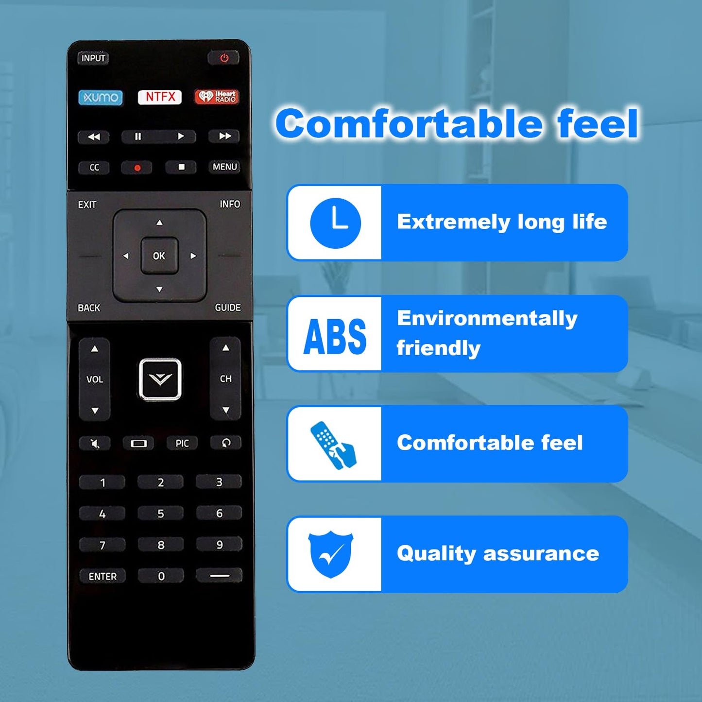 New XRT122 Replace Remote fit for VIZIO TV E32-C1 E32H-C1 E40-C2 E40X-C2 E43-C2 E48-C2 E50-C1 E55-C1 E55-C2 E60-C3 E65-C3 E65X-C2 E70-C3 D43-D2 D48-D0