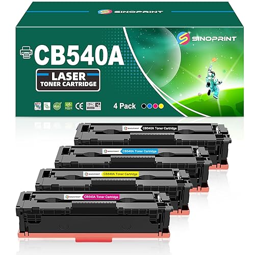SINOPRINT Replacement for HP 125A Toner Cartridges 4-Pack for HP Color CP1215,CM1312nfi,CM1312 MFP,CP1518ni ,CP1515n Printer