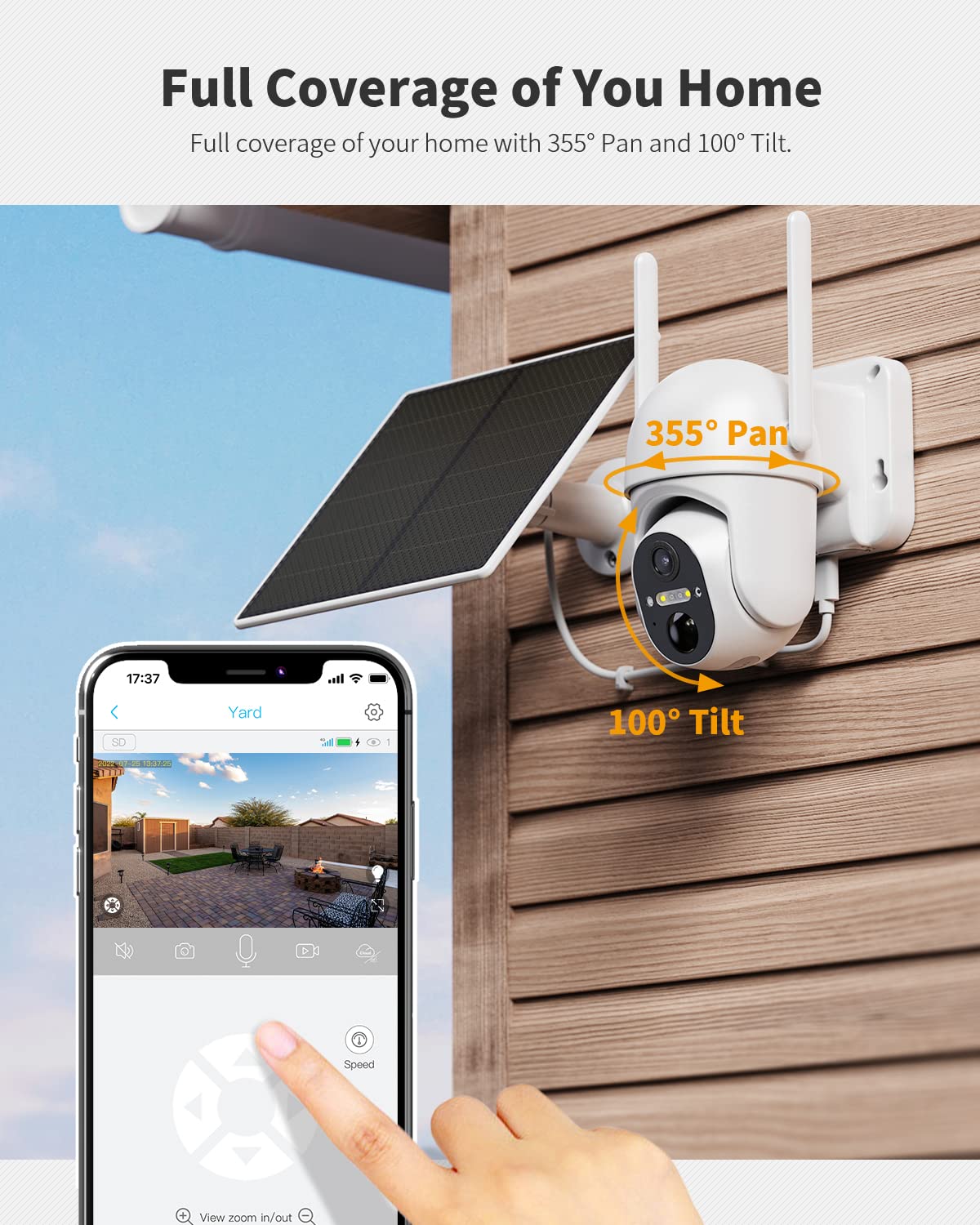 Ebitcam 4G LTE Cellular Security Camera Includes SIM Card(Support Verizon/AT&T/T-Mobile), 2K Solar Outdoor Cam Wireless Without WiFi Needed, 360° Live