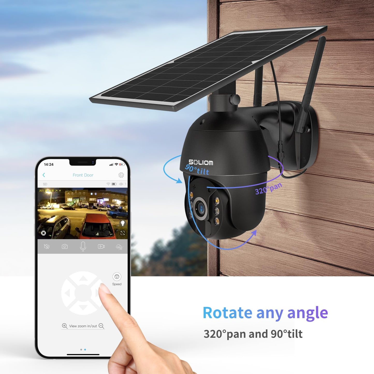 S600 4G LTE Security Camera Outdoor, Solar Powered Cellular Security Camera Wireless, Pan Tilt 360°View Full,1080P Night Vision, 2 Way Talk, PIR