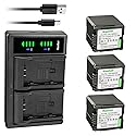 Kastar 3-Pack VW-VBG260 Battery and LTD2 USB Charger Replacement for Panasonic SDR-H90K, SDR-H90P, SDR-H90PC, SDR-H79, SDR-H79K, VDR-D50, VDR-D51