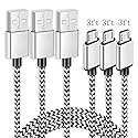 Kindle Fast Charging Cord, 3Pack 3ft Micro USB Android Charger Cable Quick Charge for Amazon Fire HD 6 7 8 10(1st-8th Gen) HDX 8.9" 9.7" Tablets