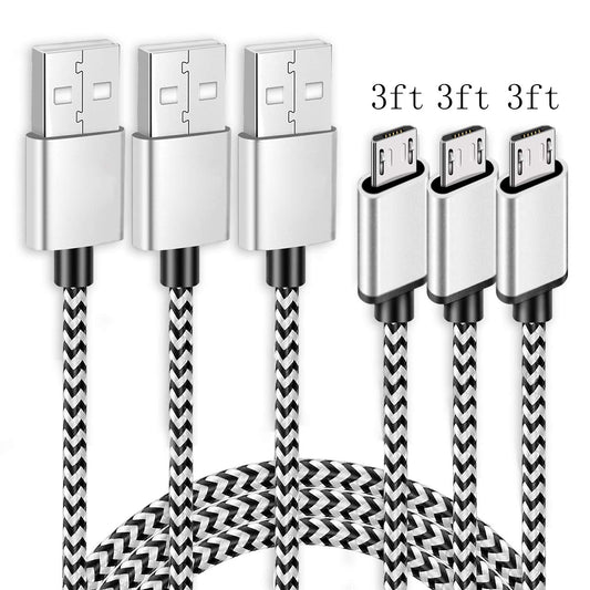 Kindle Fast Charging Cord, 3Pack 3ft Micro USB Android Charger Cable Quick Charge for Amazon Fire HD 6 7 8 10(1st-8th Gen) HDX 8.9" 9.7" Tablets