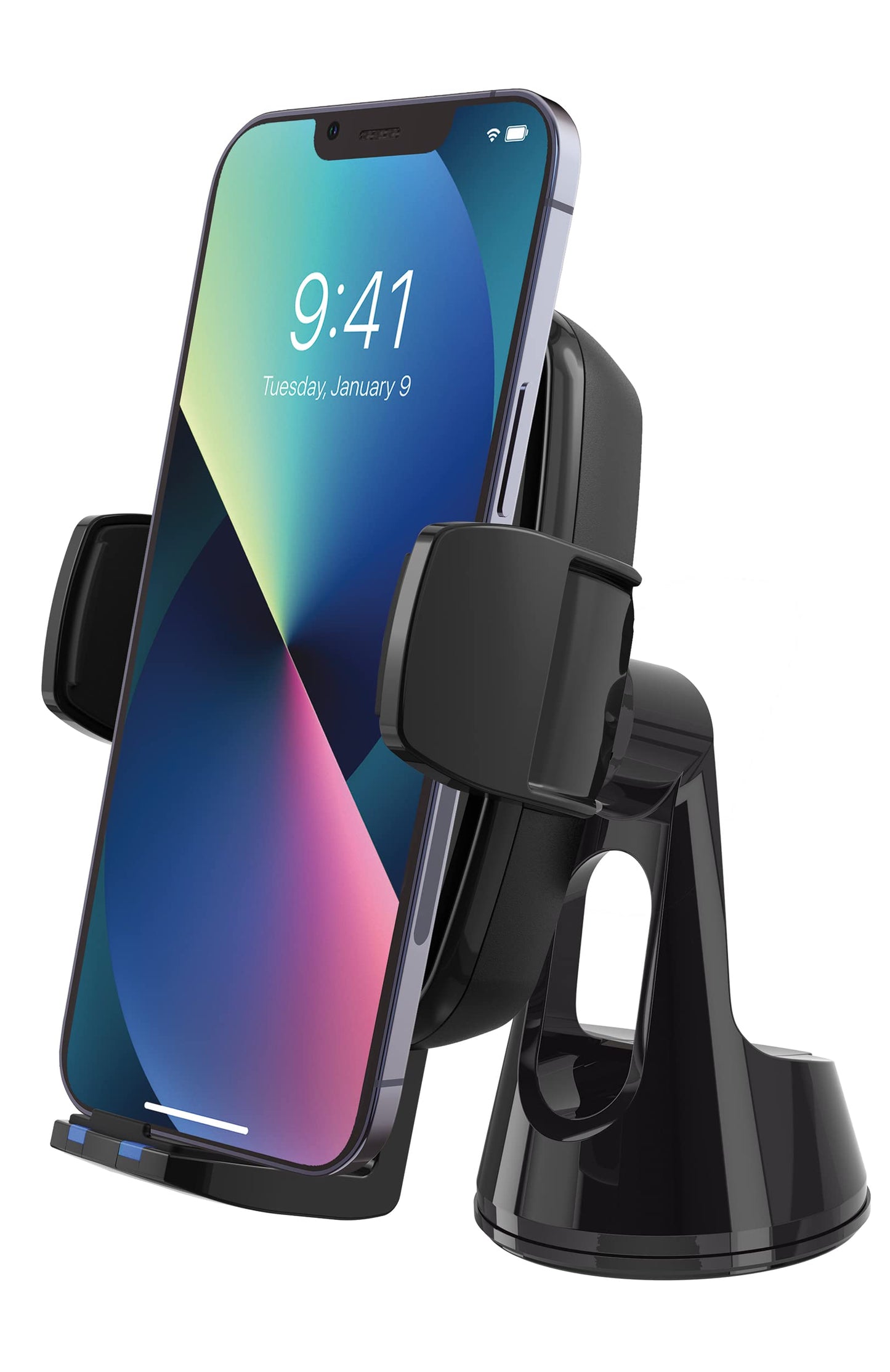 Scosche UQ3WDV-SP Windshield/Dashboard/Vent Qi-Certified 15W Wireless Charging Universal Cell Phone Car Mount, Adjustable Hands-Free Cell Phone Holder