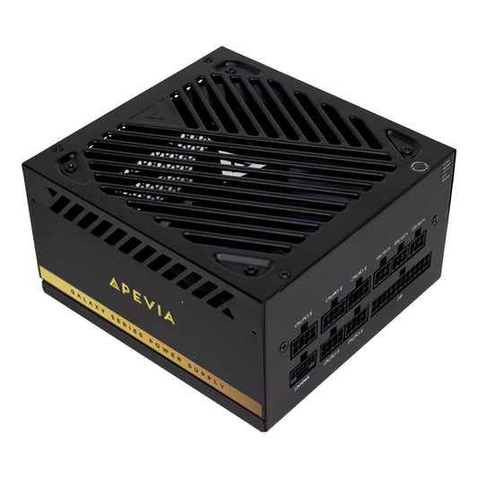Apevia Galaxy 1000W 80+ Gold ATX 3.1 Fully Modular Gaming PSU, PCIe 5.1 600W 12VHPWR, Japanese Caps, Silent 135mm FDB Fan, High-Wattage Power Supply