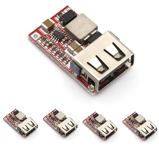 KEAcvise 5Pieces DC-DC Buck Converter USB Charger Module, 6V-24V Input to 5V 3A Output, High-Efficiency Step-Down Power Module