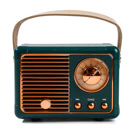 Mini Retro Speaker, Vintage Decor, Portable Wireless Bluetooth Speaker, Vintage Cute Old Fashion Style for Bedroom Kitchen Desk Office Party Outdoor