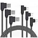 Right Angle Micro USB Cable,90 Degree Android Charger Cable, 3Pack 3Ft 6Ft 10Ft USB to Micro Cable Nylon Braided Charger Cords and Data Sync