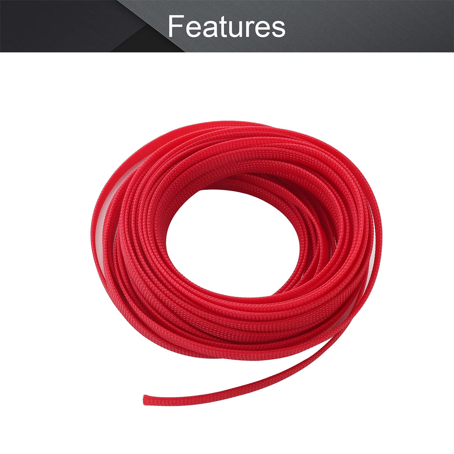 Othmro 32.8ft Length Expandable PET Flexible Braided Cable Sleeves 0.39in Width Wire Loom Sleeving and Organizers Flexible Wire Mesh Sleeves for TV